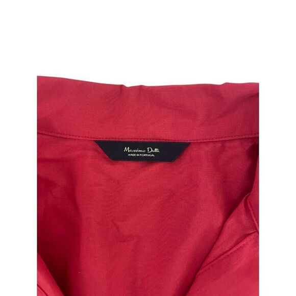 Massimo Dutti Womens Polo Shirt XS Red Relaxed Loose Fit 3/4 Sleeve 5195/557 NWT - Picture 4 of 15